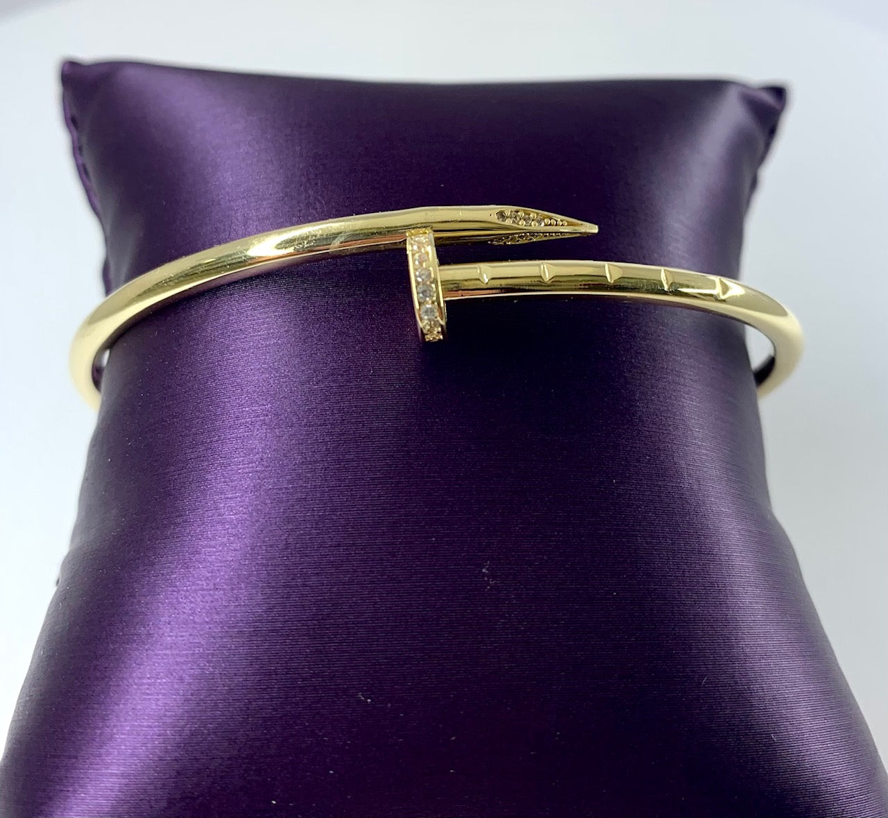 10k Yellow Gold Hexagonal Design Diamond-cut Flexible Bangle Bracelet  10DB699 - BillyTheTree Jewelry