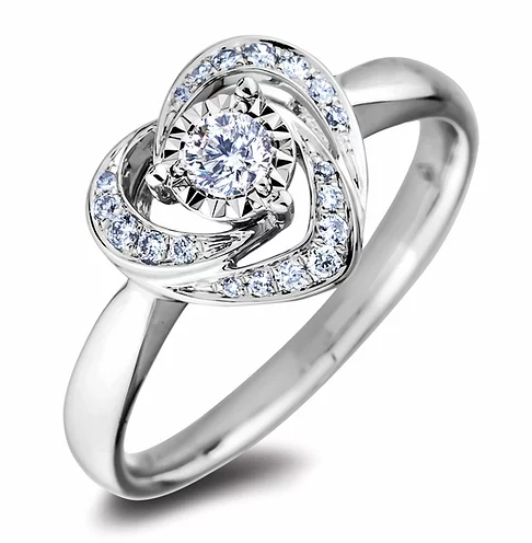 Canadian Diamond Heart Halo Ring