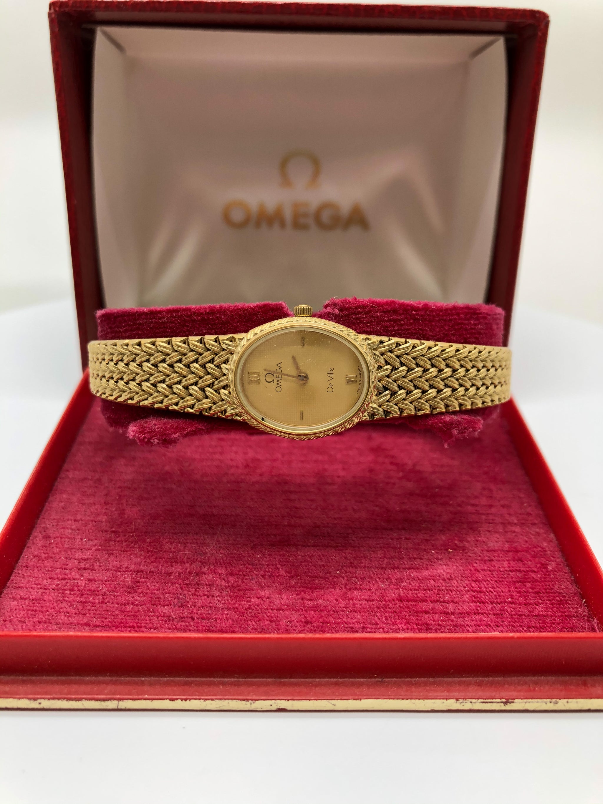 Omega deville 18ct gold ladies watch sale